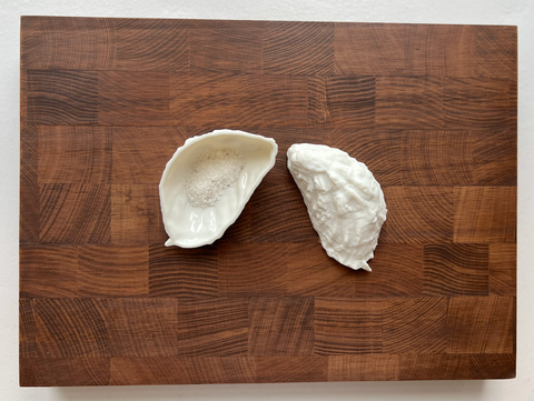 HOUSE OF OYSTERS HANDMADE MONT BLANC BISKUITPORZELLAN AUSTERNSCHÄLCHEN TYP 2