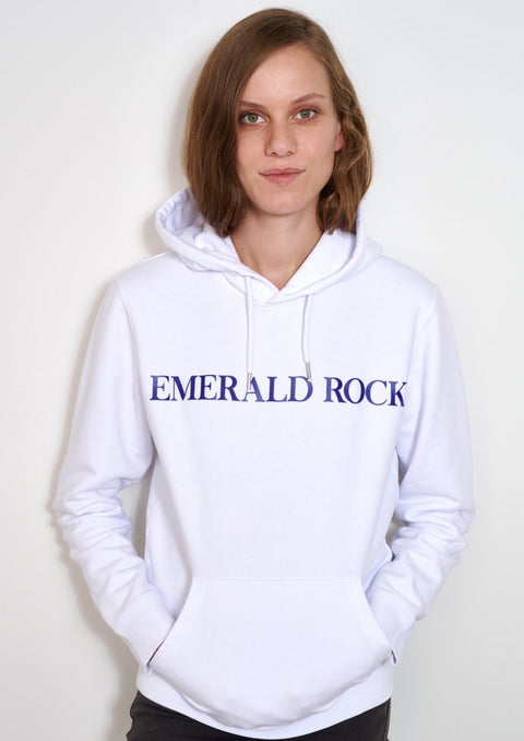 HOODIE WHITE EMERALD ROCK / UNISEX