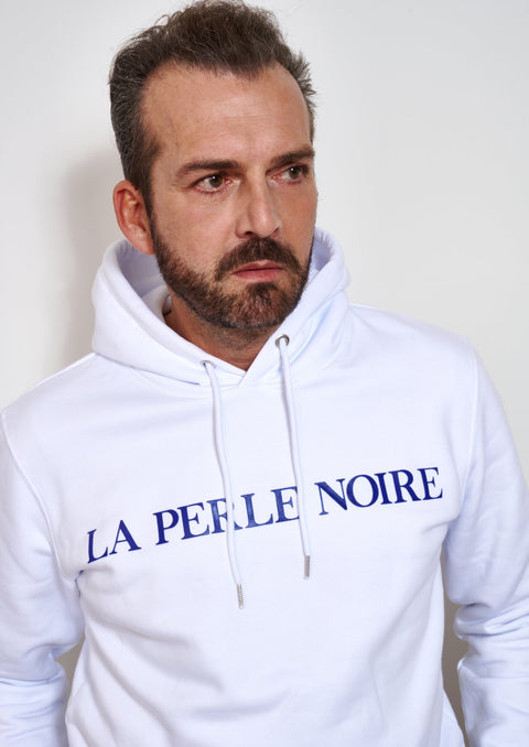 HOODIE WHITE LA PERLE NOIRE  / UNISEX