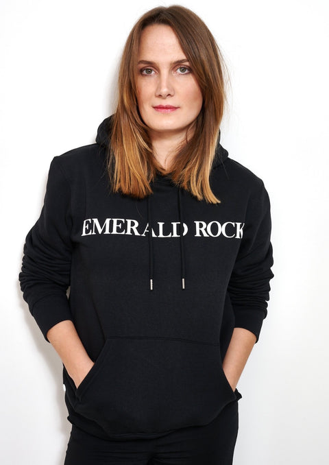 HOODIE BLACK EMERALD ROCK / UNISEX