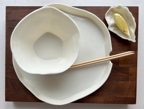 HOUSE OF OYSTERS HANDMADE MONT BLANC PORZELLAN SCHALE MEDIUM