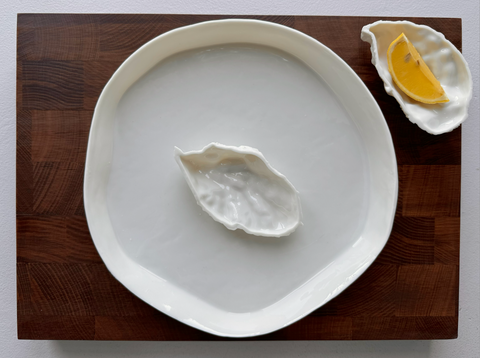 HOUSE OF OYSTERS HANDMADE MONT BLANC PORZELLAN AUSTERNTELLER MEDIUM