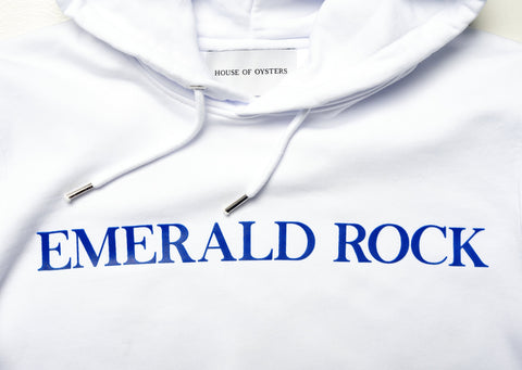 HOODIE WHITE EMERALD ROCK / UNISEX
