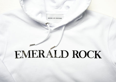 HOODIE WHITE EMERALD ROCK / UNISEX