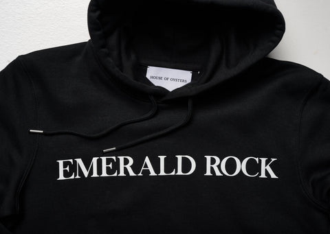 HOODIE BLACK EMERALD ROCK / UNISEX 