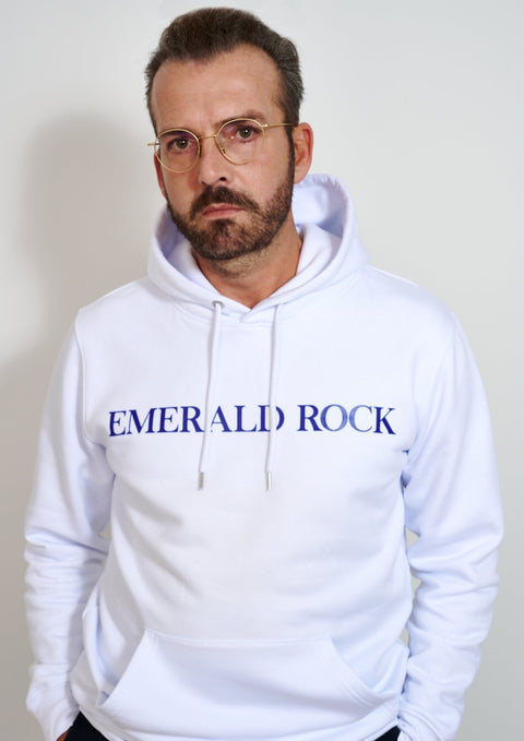 HOODIE WHITE EMERALD ROCK / UNISEX