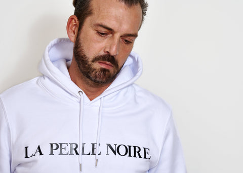 HOODIE WHITE LA PERLE NOIRE / UNISEX 