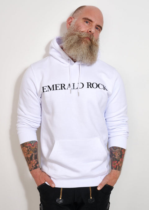 HOODIE WHITE EMERALD ROCK / UNISEX