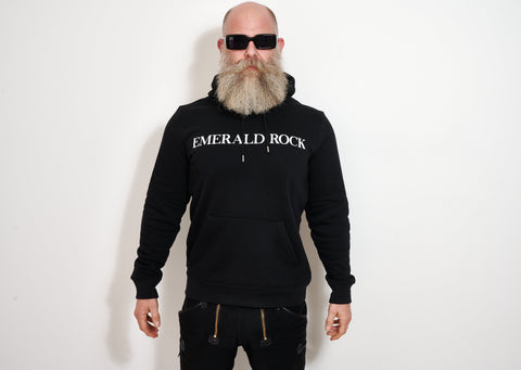 HOODIE BLACK EMERALD ROCK / UNISEX 